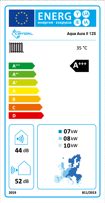 Инверторна термопомпа въздух-вода Crystal Aqua Aura II 12S, 12 kW